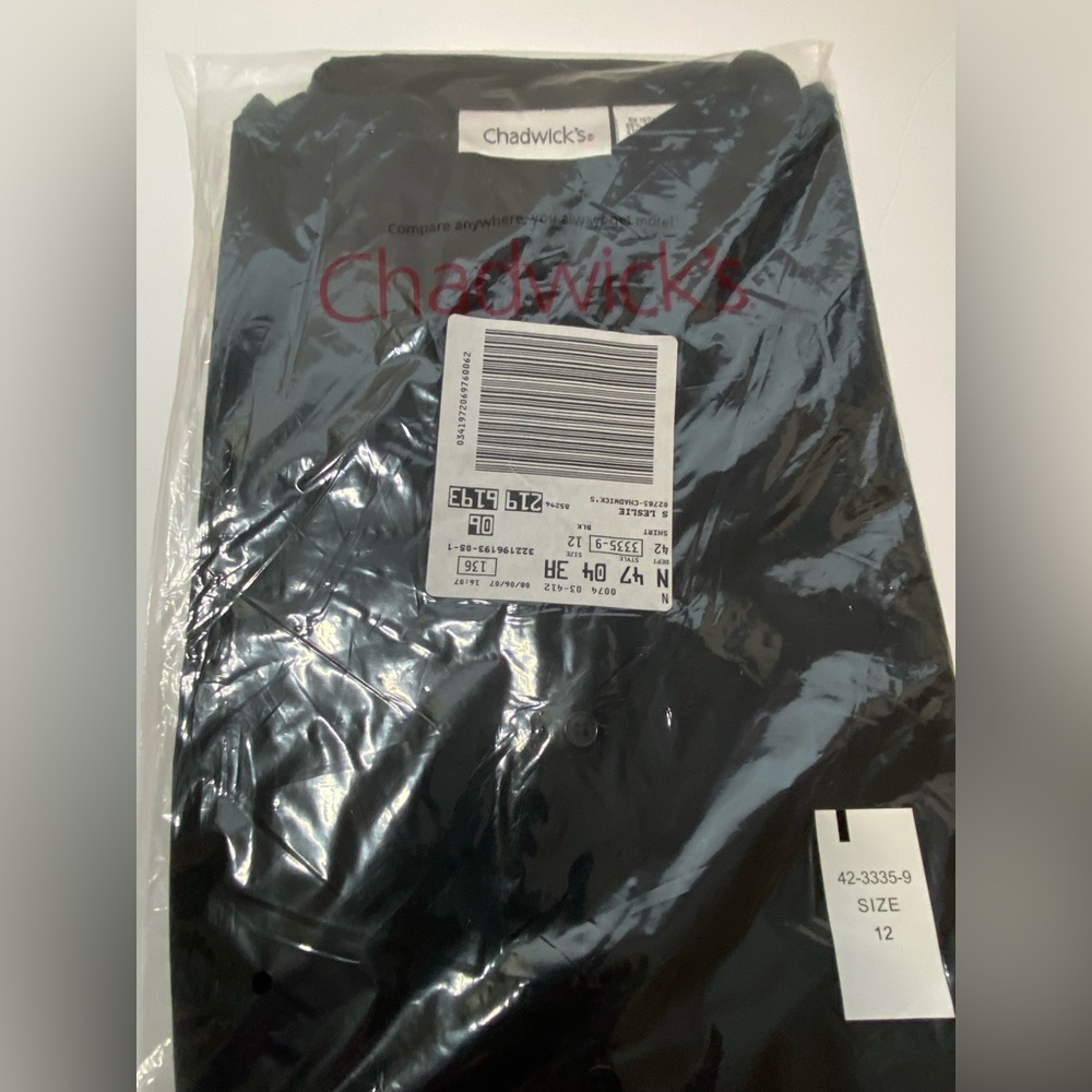 COPY - Chadwick’s Black Short Sleeve Button Up Blouse NWT Size 12
